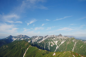 Trail course from Mt. Otenshodake in summer /...