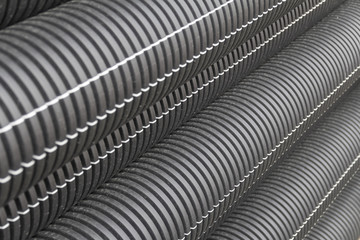 black corrugated pipes detail