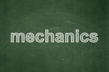 Fototapeta premium Science concept: text Mechanics on Green chalkboard background