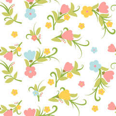 Abstract floral surface fill colorful seamless pattern