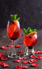 summer cocktail with berries