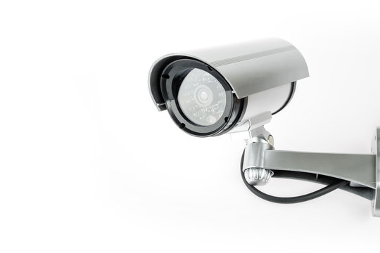 CCTV camera isolated on white background.