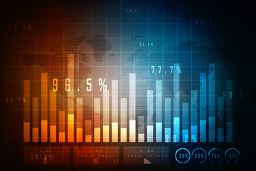 2d rendering Stock market online business concept. business Graph
