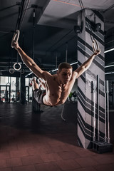 Obraz na płótnie Canvas Young Male Athlete With Gymnastic