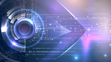 Futuristic background cyber eye theme