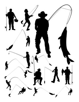 Fishing detail silhouette. Vector, illustration. Good use for symbol, logo, web icon, mascot, sign, or any design you want.