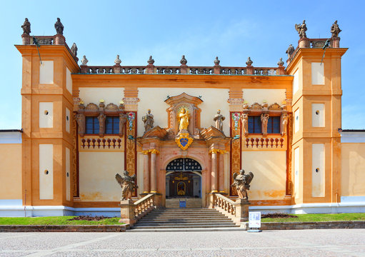 The chapel on Svata Hora (Holy Mountain) is the oldest and most important Marian place of pilgrimage in the Central Europe. Early Renaissance Landmark near Pribram in Czech Republic.