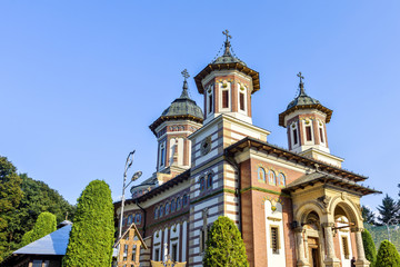 Fototapeta na wymiar Daylight side view to Orthodox church of the Sinaia monastery