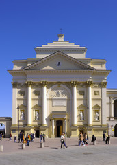 Warsaw, Poland - Historic quarter of Warsaw old town - St. Anne Church at Krakowskie Przedmiescie street