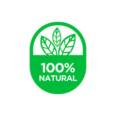 100% Natural. Healthy food and healthy life icon. 