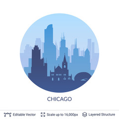 Obraz premium Chicago famous city scape.