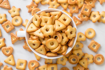 biscuits cracker with coffee