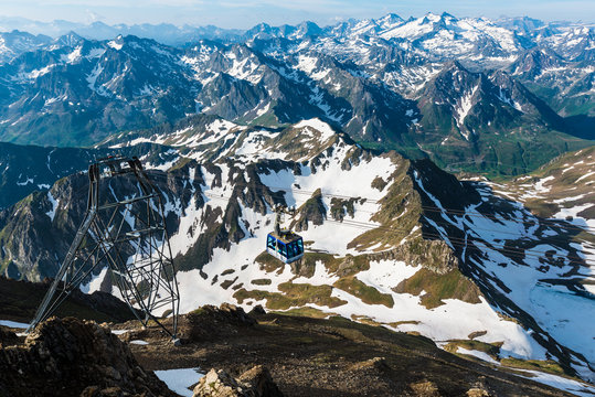 Cableway in Pic du Midi, France