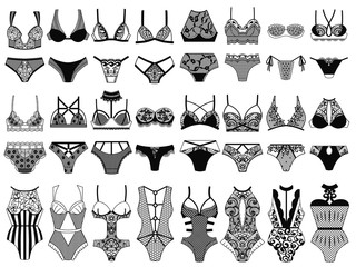 Collection of lingerie. Panty and bra set. - 200069983