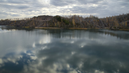 Forest and the Lake in an Abandoned Quarry