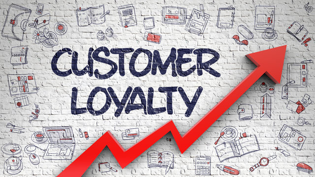 Customer Loyalty Drawn on White Wall. 3d