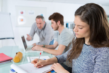 a school class with student and teacher