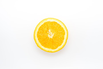 Orange half on a white background