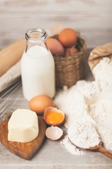 Basic baking ingredients