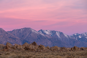 Sunrise at Alabama Hills, Eastern Sierra Nevada Mountains, Lone Pine, California, USA