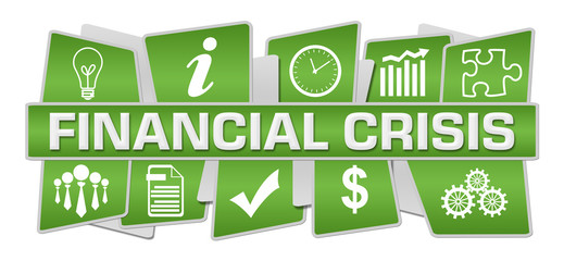 Financial Crisis Green Symbols Top Bottom 