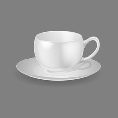 Realistic template, mock-up, porcelain ceramic ware. Mug dishes for drinks.