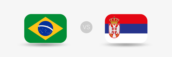 Brasilien gegen Serbien - Fuball Banner