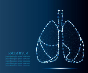 human lungs, polygon, blue stars 1