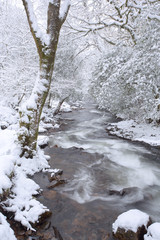 The river okement near okehampton devon uk