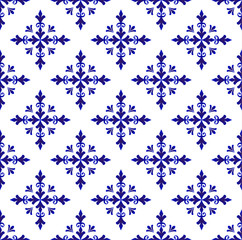 blue floral pattern