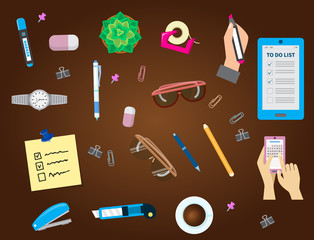 Agenda list concept vector illustration set business note ofiice calendar wishlist checklist shopping list plan to do just