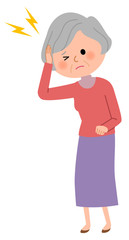 シニア女性　頭痛