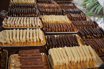 Obraz premium Variety of chocolate market stall