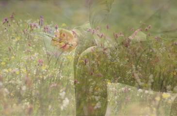 Mobile phone in hand a young person sitting and looking at phone