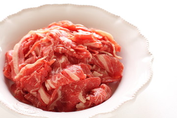 Obraz premium Japanese marble beef sliced on bowl