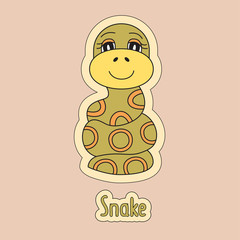 Cartoon snake, symbol of the Chinese horoscope 2025 year