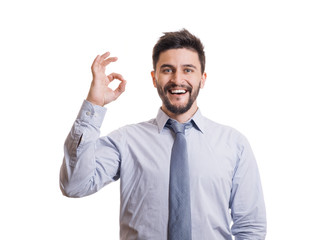 Portrait of young bearded man