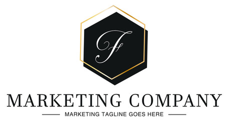 Elegant Modern Professional Luxury Company Business Letter F Logo Design