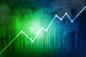Fototapeta premium 2d rendering Stock market online business concept. business Graph 
