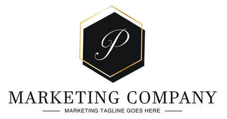 Elegant Modern Professional Luxury Company Business Letter P Logo Design