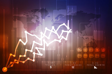 2d rendering Stock market online business concept. business Graph
