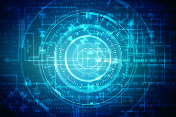 2d illustration Abstract futuristic electronic circuit technology background
