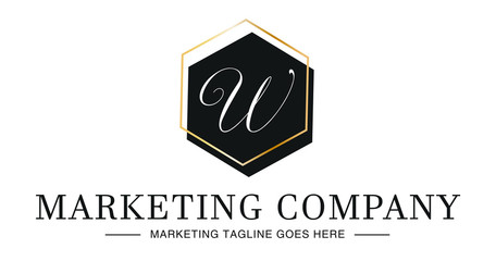 Elegant Modern Professional Luxury Company Business Letter W Logo Design