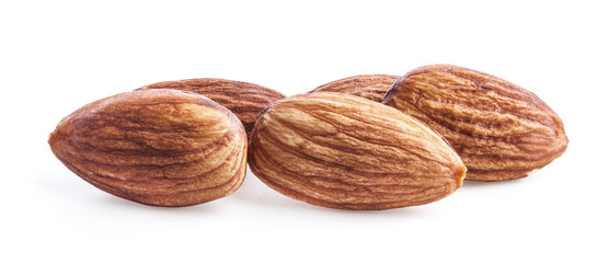 almonds isolated on white background