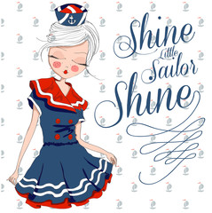 shine little sailor, cute vector girl