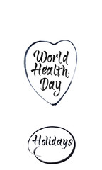 World health day concept with heart and and healthy food