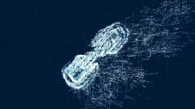 Logo of broken chain, loop news animation. Intro energetic action of abstract broken chain