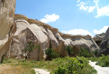 a quaint form of rock in the valley of Pasha Baglari. Cappadocia. Turkey