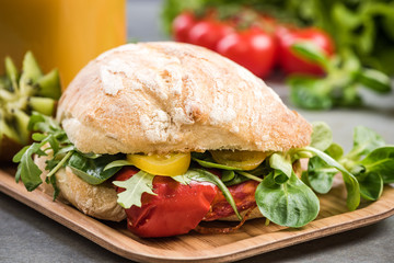 Homemade healthy salad sandwich