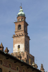 Fototapeta na wymiar Vigevano, Italy Ducale square, Vigevano; view of renaissance monumental central square